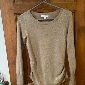 Glittery Gold Women's BR Sweater with side ruching